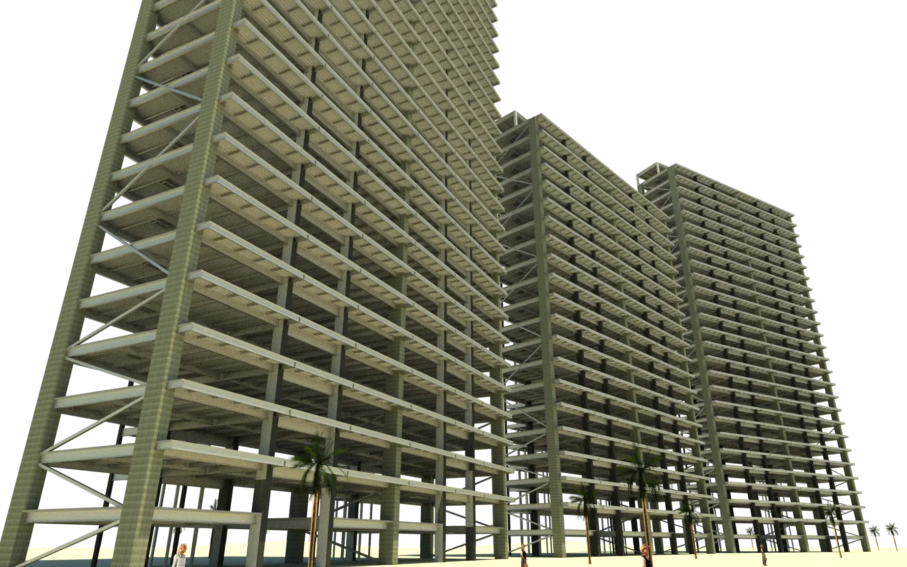 Modelo BIM del conjunto hotelero de tres torres en Acapulco