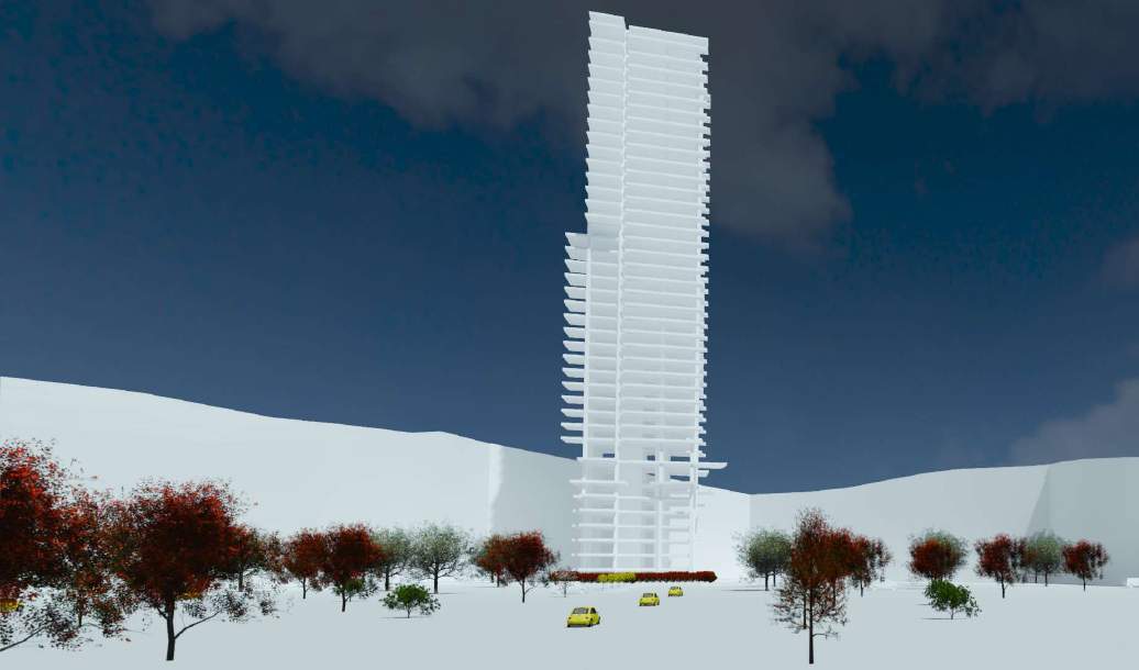 Modelo BIM de una torre de 40 niveles en el Estado de México