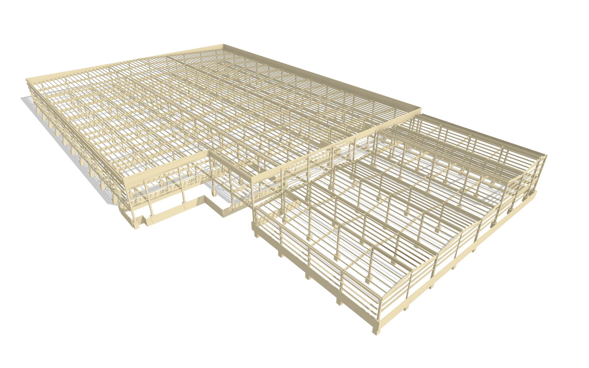 Modelo estructural de estacionamiento y supermercado