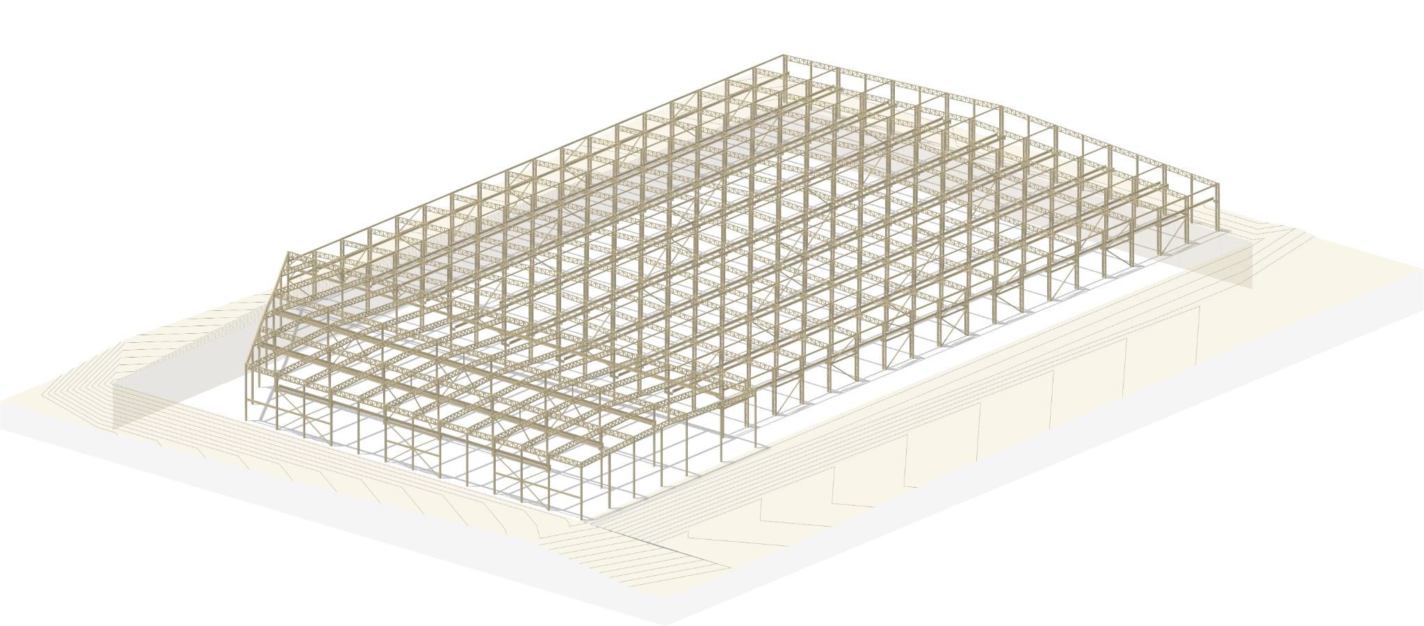Modelo estructural de una nave industrial de gran superficie